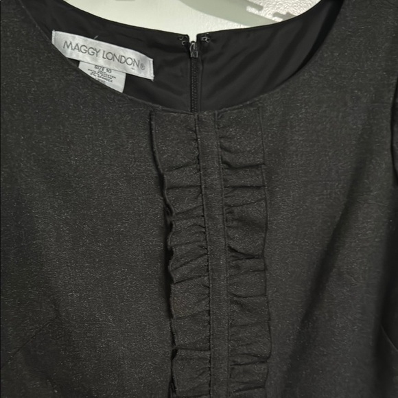 Maggy London charcoal grey Pleated Sheath Mini Dress - Picture 4 of 12